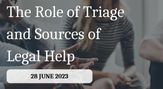 The Role of Triage and Sources of Legal Help